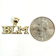 Load image into Gallery viewer, New 10k yellow gold BLM black lives matter pendant charm fine gift unisex 1.6g