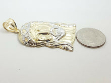 Load image into Gallery viewer, New 10k two-tone gold jesus face head pendant fine religious gift jewelry 11.1g
