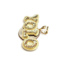 Load image into Gallery viewer, 10k yellow Gold YOLO word Pendant You only live once diamond cut jewelry 7.2g