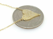 Load image into Gallery viewer, 14k yellow Gold 0.21Ct Diamond heart necklace gift for her 18" adjustable chain