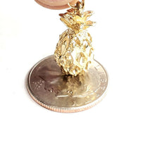 Load image into Gallery viewer, New 14k yellow gold pineapple 3D diamond cut fruit pendant charm fine jewelry 3.9g