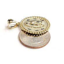 Load image into Gallery viewer, 10k yellow gold round virgin Guadalupe Pendant fine religious jewelry 0.97" 3.7g