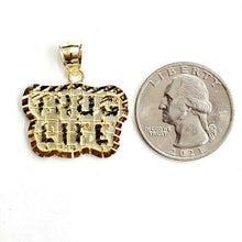 Load image into Gallery viewer, New 10k yellow Gold Thug Life word Pendant charm diamond cut fine jewelry 3.6g