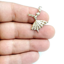 Load image into Gallery viewer, New 14k yellow Gold Solid ballerina dancer Pendant charm gift fine jewelry 2.2g