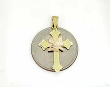 Load image into Gallery viewer, New 14k gold cross espirito Santos pendant fine religious jewelry fine gift 1.4g