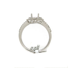 Load image into Gallery viewer, 0.40Ct Natural Diamond 14k White Gold Semi Mount halo Ring round center size 6.5