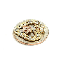 Load image into Gallery viewer, New 14k tri color Gold heart 15 años 15 years Pendant charm fine jewelry 1.9g