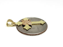 Load image into Gallery viewer, New 14k gold cross espirito Santos pendant fine religious jewelry fine gift 1.4g