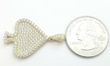 Load image into Gallery viewer, 14k yellow Gold Ace of spade Pendant with cubic zirconia fine gift jewelry 4.6g