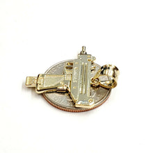 Load image into Gallery viewer, 10k yellow Gold solid Uzi machine gun Pendant charm gift male fine jewelry 2.3g