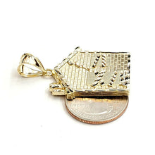 Load image into Gallery viewer, New 10k yellow gold trap house pendant charm diamond cut gift fine jewelry 5g