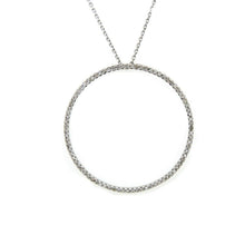 Load image into Gallery viewer, 14k white Gold 0.40Ct Diamond 1.26" diameter circle of love necklace jewelry 16"