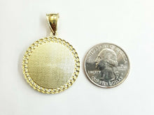 Load image into Gallery viewer, 10k yellow gold round Jesus face head pendant charm religious jewelry 1.18" 6.1g