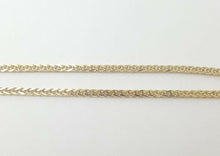 Load image into Gallery viewer, New 14K Yellow Gold 1.4mm Square Spiga Wheat Chain Necklace fine gift 4.1g 18"