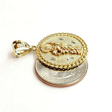 Load image into Gallery viewer, 10k yellow gold round saint Jude juda pendant charm religious jewelry 0.97" 4g