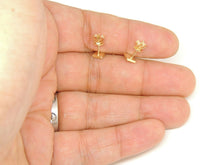 Load image into Gallery viewer, 14k yellow Gold 0.11Ct Round Diamond square stud Earrings Push Back Fastening