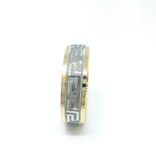 Load image into Gallery viewer, Men Women new 10K Greek key two tone Gold Wedding Band Comfort Fit 6MM Size 10