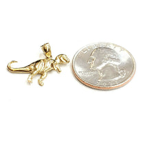 Load image into Gallery viewer, 14k yellow Gold Dinosaur Full body animal Jurassic Pendant charm jewelry 1.4g