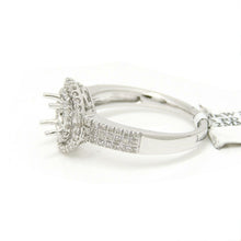 Load image into Gallery viewer, 0.40Ct Natural Diamond 14k White Gold Semi Mount halo Ring round center size 6.5