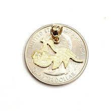 Load image into Gallery viewer, New 14k yellow Gold stork bird carrying Newborn baby Pendant fine jewelry 1.1g