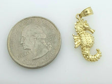 Load image into Gallery viewer, New 14k yellow Gold sea horse Pendant charm gift fine jewelry unisex 1.6g