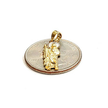 Load image into Gallery viewer, New 14k solid Gold two tone saint Jude juda Pendant charm fine gift jewelry 0.9g