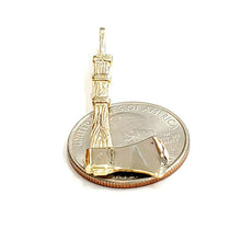 Load image into Gallery viewer, New 14k Yellow Gold Solid 3D AXE Pendant charm outdoor tool fine jewelry 3.6g