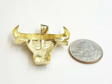 Load image into Gallery viewer, 10k yellow solid Gold Taurus bull zodiac Pendant charm fine gift jewelry 6.4g