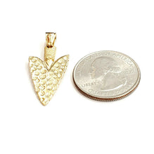 Load image into Gallery viewer, New 14k yellow Gold solid 3D Arrowhead Pendant charm gift fine jewelry 4.5g