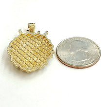 Load image into Gallery viewer, New 14k yellow Gold lion head face with crown Leo zodiac fine Pendant charm 7.1g