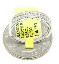 Load image into Gallery viewer, 0.35ct genuine diamond 14k White Gold Women wedding Ring band jewelry Size 7