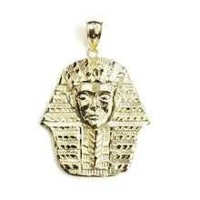 Load image into Gallery viewer, 10k yellow solid Gold Egyptian pharaoh king head Pendant jewelry fine gift 10.2g