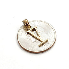 Load image into Gallery viewer, New 14KT Yellow Gold Solid Roman number 5 Pendant charm gift Fine Jewelry 0.9g