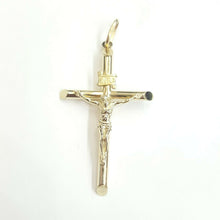 Load image into Gallery viewer, New 10k yellow gold hollow cross Jesus pendant charm fine jewelry religious 4.3g