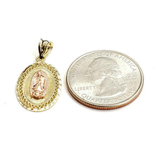 Load image into Gallery viewer, 10k gold oval virgin Mary Guadalupe pendant charm fine religious jewelry 1.7g