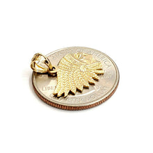 Load image into Gallery viewer, New 14k yellow Gold tiny apache chief face head Pendant gift fine jewelry 1.5g
