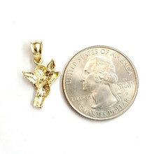 Load image into Gallery viewer, 10k yellow Gold full body angel and heart diamond cut Pendant fine jewelry 1.1g