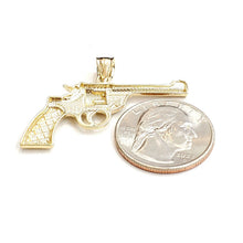 Load image into Gallery viewer, 14k yellow solid Gold handgun pistol gun Pendant charm fine gift jewelry 3.8g