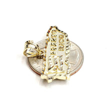 Load image into Gallery viewer, New 10k yellow gold Puerto Rico outline map pendant charm gift fine jewelry 2.6g