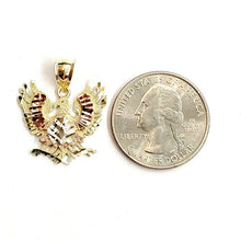Load image into Gallery viewer, New 10k multi color Gold eagle Pendant charm diamond cut gift fine jewelry 3g