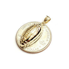 Load image into Gallery viewer, New 14k yellow Gold football ball Pendant charm fine sport jewelry unisex 3g