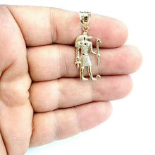 Load image into Gallery viewer, 10k yellow Gold Egypt jackal god Anubis holding Ankh Pendant fine jewelry 1.6g