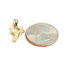 Load image into Gallery viewer, 10k yellow Gold full body angel and heart diamond cut Pendant fine jewelry 1.1g