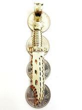 Load image into Gallery viewer, New 10k yellow Gold dagger knife Pendant charm fine gift jewelry for men 8.4g
