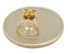 Load image into Gallery viewer, New 14k yellow Gold 0.11Ct Round Diamond moon stud Earrings Push Back Fastening