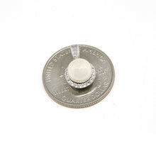 Load image into Gallery viewer, 14k white gold round 8mm fresh water pearl Pendant charm with zirconia gift 1.8g