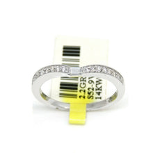 Load image into Gallery viewer, 0.20ct genuine diamond 14k White Gold curved Women Ring fine jewelry Size 6.75