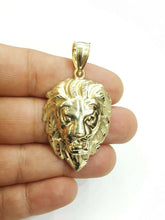 Load image into Gallery viewer, 10k yellow Gold lion head face leo zodiac Pendant charm fine gift jewelry 7.2g