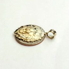 Load image into Gallery viewer, New 14k yellow solid Gold lion Leo head face Pendant charm fine gift jewelry 3g