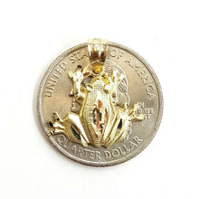 Load image into Gallery viewer, New 14k yellow gold frog pendant charm diamond cut gift unisex fine jewelry 1.2g
